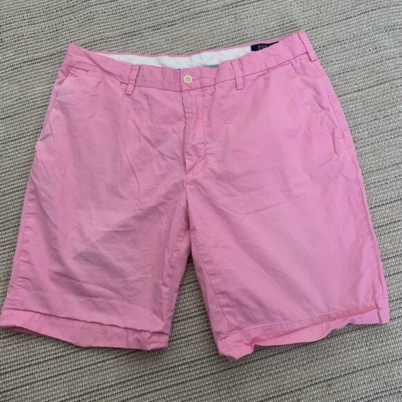 POLO Ralph Lauren Shorts Mens 33 Classic Fit Bright Pink PIMA Cotton Blend Golf - Picture 7 of 7